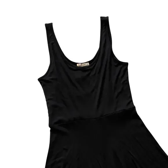 NWT Marine Layer Lexi Ribbed Knit Fit and Flare Tank Dress Size M Black - Picture 2 of 7
